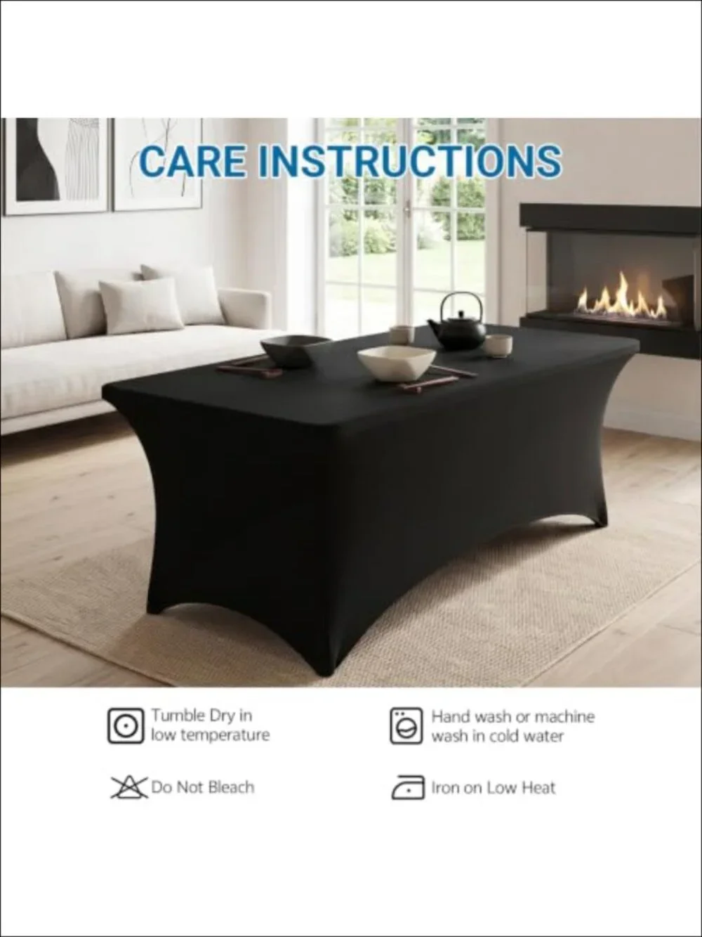 6-Pack Spandex Polyester Tablecloth Fitted Stretch Table Cover for 6ft Tables